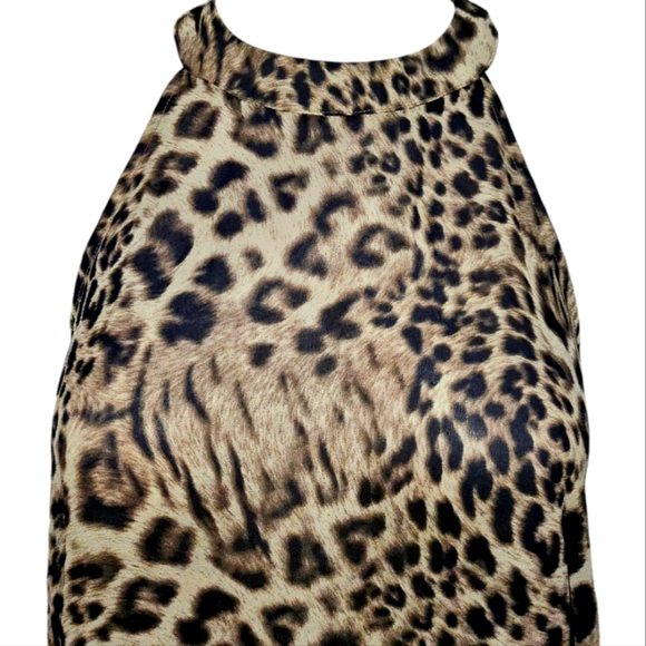 ASTR THE LABLE Leopard Print Sheer Sleeveless T-Back Gold Hardware Extra Small - Picture 3 of 6